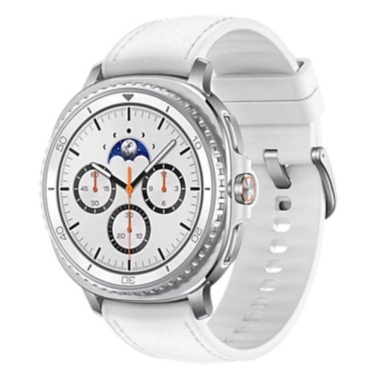 Samsung Galaxy Watch8 Classic 4G LTE GPS 46mm AMOLED Argento Cinturino Bianco Resistenza 5ATM+IP68
