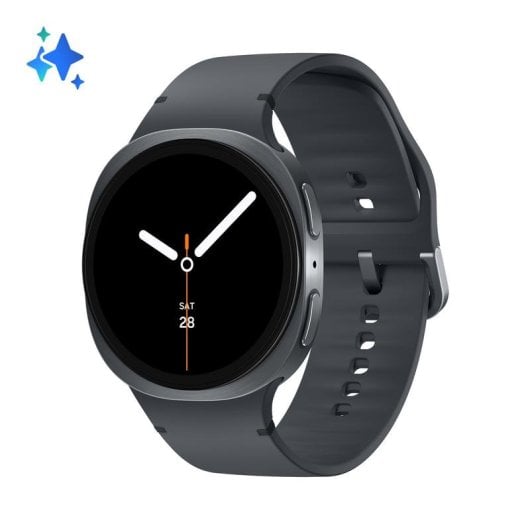 Samsung Galaxy Watch8 Bluetooth GPS NFC 44mm Super AMOLED Prata Correa Branca Resistência Água 5ATM IP68