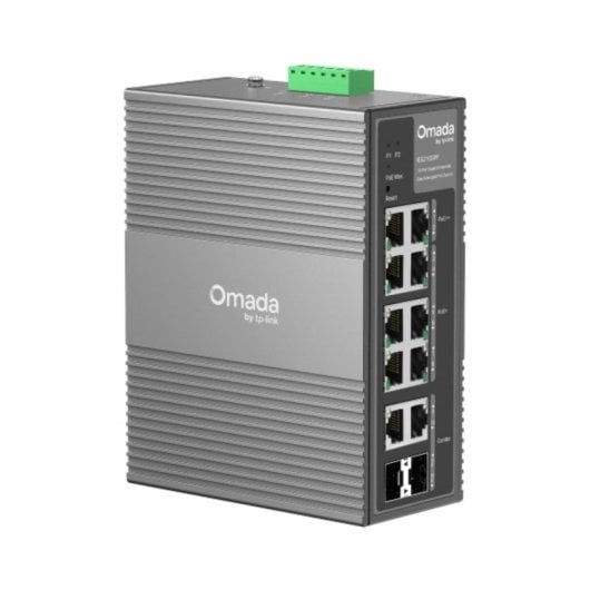 Switch TP-Link Omada IES210GPP 8 Puertos Gigabit L2+ PoE++ Cloud DIN Rail Rack
