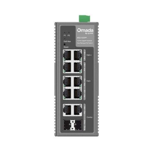 Switch TP-Link Omada IES210GPP 8 Puertos Gigabit L2+ PoE++ Cloud DIN Rail Rack