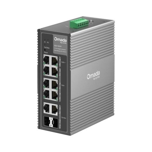 Switch TP-Link Omada IES210GPP 8 Puertos Gigabit L2+ PoE++ Cloud DIN Rail Rack