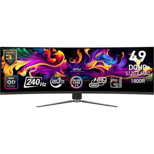 Monitor MSI MPG 491CQPXDE 49" Dual QHD 5120x1440 240Hz QD-OLED