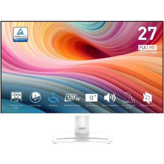 MSI Pro MP275W E2 27" FullHD 120Hz IPS Blanco Altavoces VESA FlickerFree