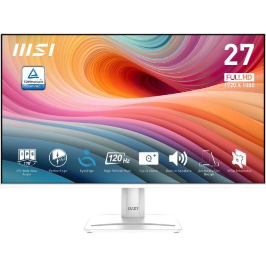 MSI Pro MP275W E2 27" FullHD 120Hz IPS Blanco Altavoces VESA FlickerFree