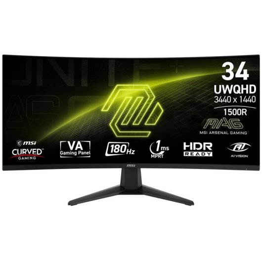 MSI MAG 346CQ 34" UWQHD 180Hz VA Curvo UltraWide VESA Antirreflejo