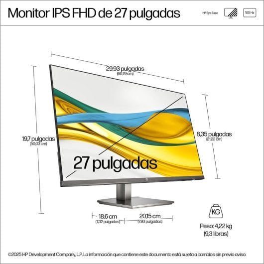 Moniteur HP 27" FHD 1920x1080 100Hz IPS Haut Parleurs Intégrés