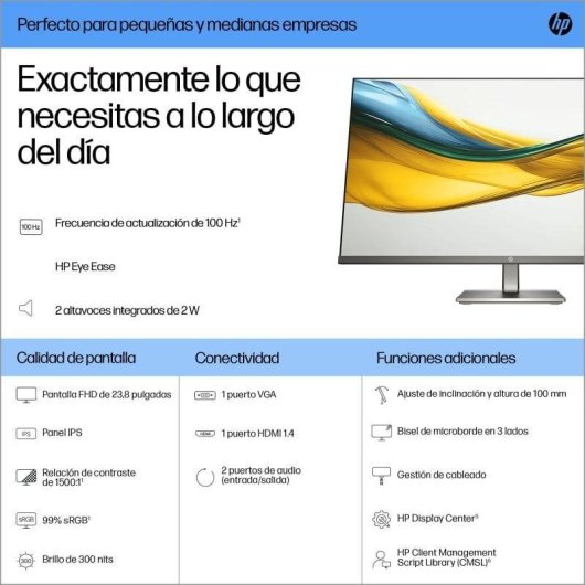 Monitor HP Series 5 23,8" Full HD 1920x1080 100Hz IPS Nero con Altoparlanti Integrati