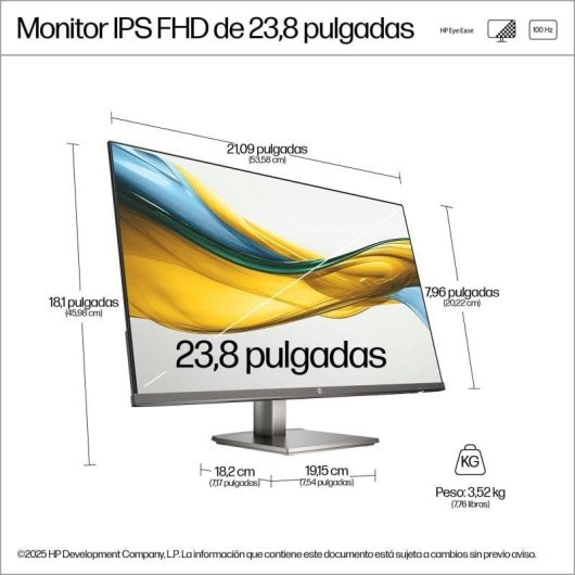 Monitor HP Series 5 23,8" Full HD 1920x1080 100Hz IPS Nero con Altoparlanti Integrati