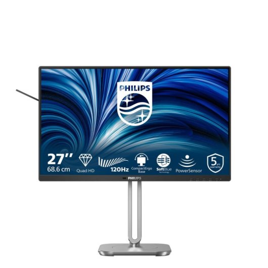 Monitor Philips 27B2N4500/00 27" Quad HD 2560x1440 120Hz IPS SoftBlue Ergonomico