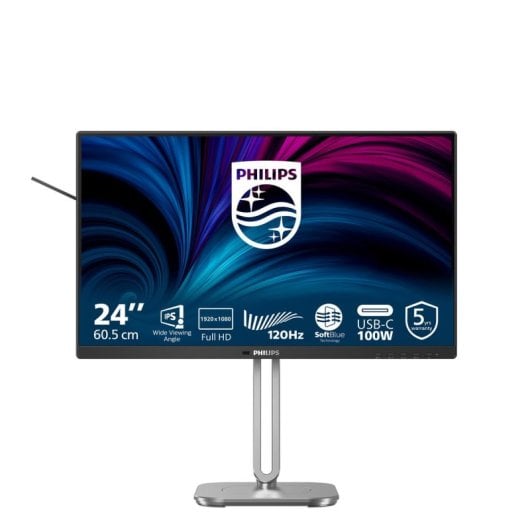 Monitor Philips 24B2U4301 23,8" FullHD 120Hz IPS USB-C Grau Lautsprecher RJ45