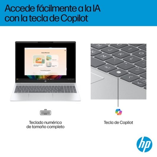 HP OmniBook 5 Portátil NGAI 16-bf0002ns 16" Snapdragon X 16GB 512GB SSD Copilot+ Windows 11 Plata