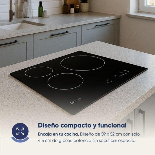 Placa vitrocerâmica Origial NEOHOB CERAMIC 30 5400W 3 zonas Touch Control