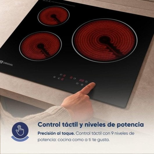 Placa vitrocerâmica Origial NEOHOB CERAMIC 30 5400W 3 zonas Touch Control