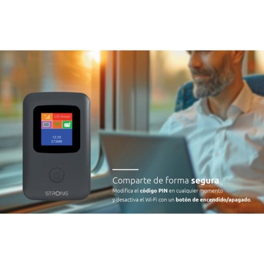 Strong 4GMIFI150CD Router Wi-Fi Portátil Hotspot LTE 4G 150Mbps com Ecrã Preto