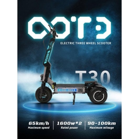 Trottinette Électrique T30 Double Moteur 1600 W Autonomie 100 km Design Pliable