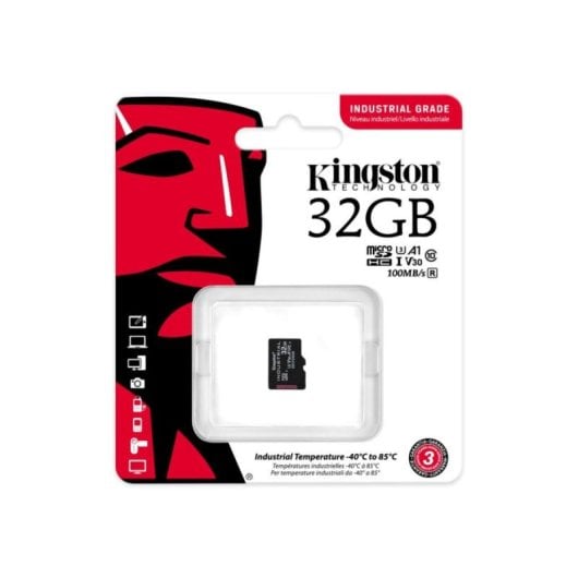 32GB Kingston MicroSDHC UHS-I Class 3 U30 V30 A1 Noir