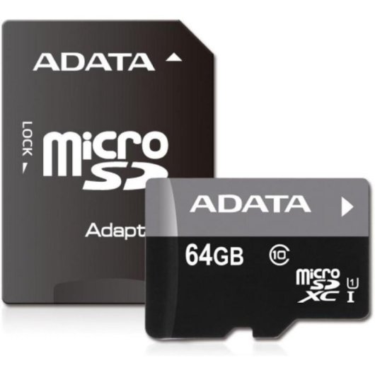 Carte mémoire MicroSDXC ADATA 64GB UHS-I Classe 10 30MB/s Noir