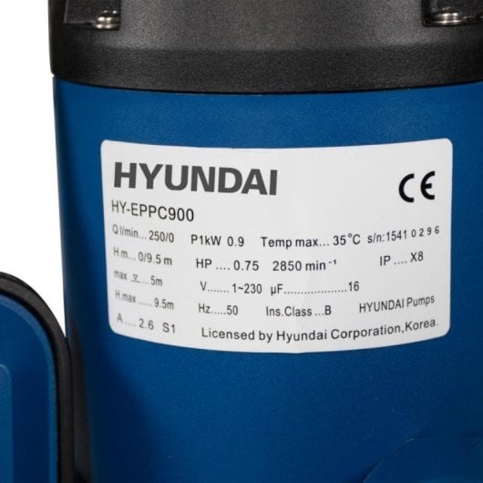 Bomba sumergible HYDRONIC HY-EPFT550 Cuerpo no oxidable Asa Transporte Racor Multidiámetro 5m profundidad 900W