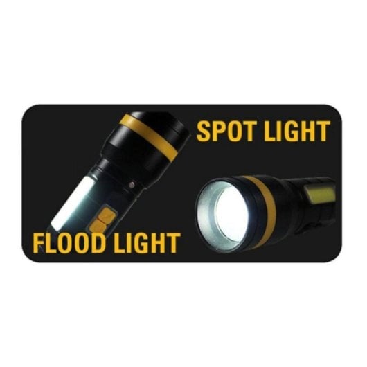 Linterna táctica CAT CT6215 COB LED 1000lm Powerbank Aluminio USB IPX4 Amarillo