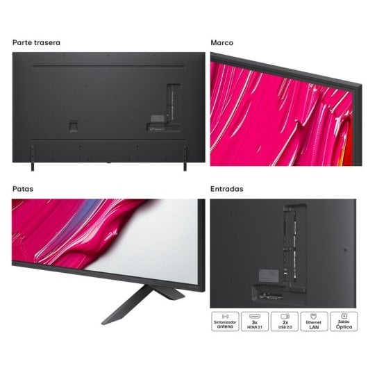 Téléviseur LG QNED AI 75QNED80A6A 75" 4K Ultra HD QNED Smart TV WiFi Noir