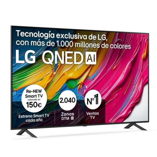 Téléviseur LG QNED AI 75QNED80A6A 75" 4K Ultra HD QNED Smart TV WiFi Noir