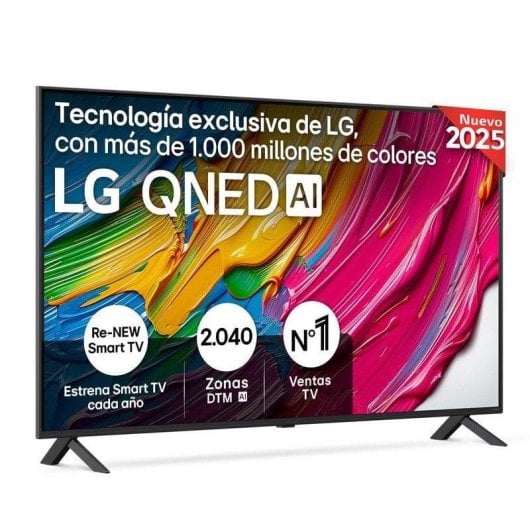TV LG QNED 55QNED80A6A 55" 4K UltraHD 60Hz Smart TV WebOS HDR10 Local Dimming
