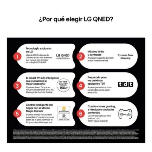 TV LG QNED AI 65QNED84A6C 65" 4K UltraHD 60Hz Smart TV WebOS HDR10 Dolby Digital