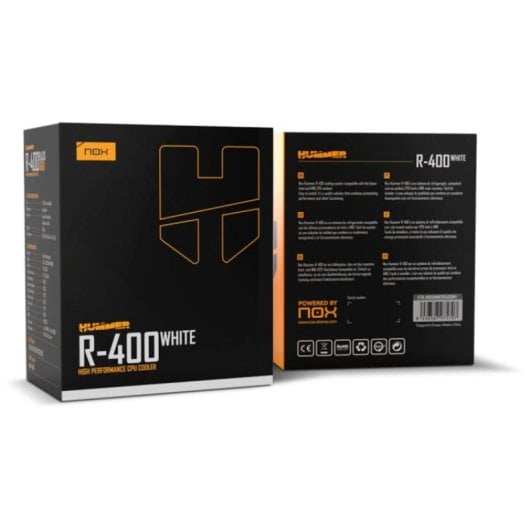 Kühlung Luft Nox Hummer R-400 Sockel LGA115x AM5 120mm Kompakt Weiß Schwarz