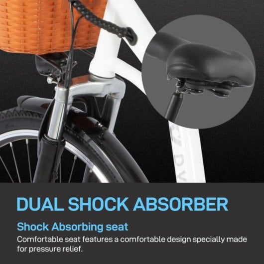 Bicicleta eléctrica DYU C6 350W 12,5Ah 26" Suspensión Almacenamiento Frenos Disco