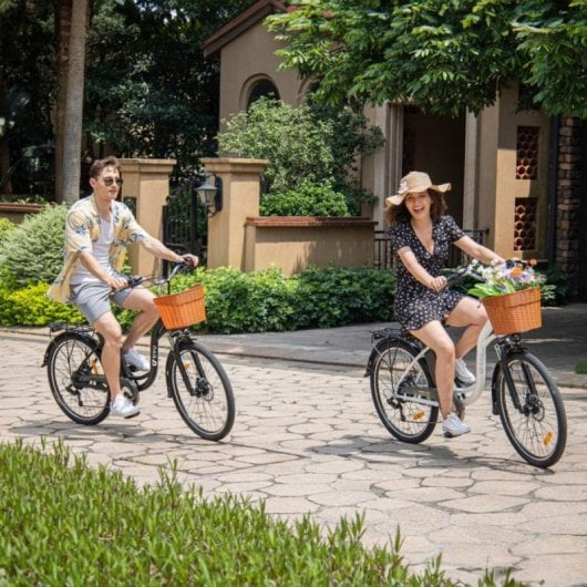 Bicicleta eléctrica DYU C6 350W 12,5Ah 26" Suspensión Almacenamiento Frenos Disco