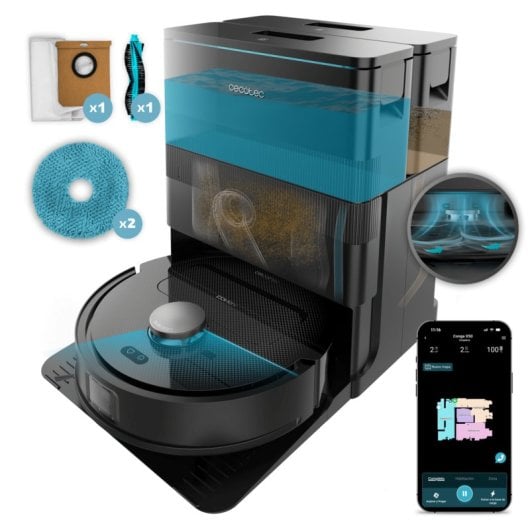 Aspirateurs Robots et Laveur Cecotec Conga X50 avec en plus une station de vidage automatique Navigation LiDAR 15.000 Pa Bluetooth WiFi