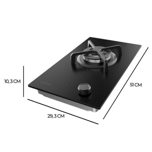Bolero Squad G 1400S Nano Glass 1 Fuoco 3,4kW Parrilla Hierro Fundido WOK Triple Corona