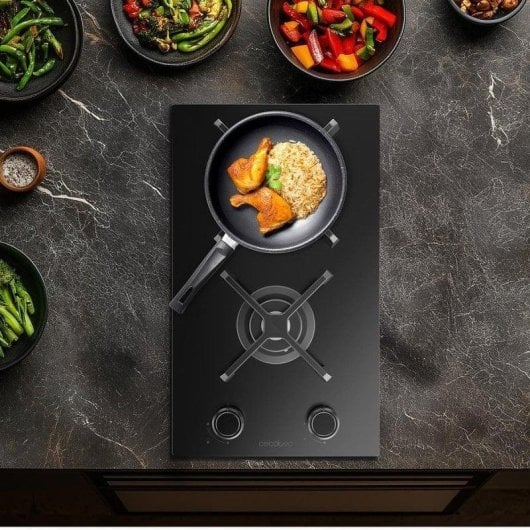 Plaque de cuisson gaz Cecotec Bolero Squad G 2400S Nano Glass WOK Fonte