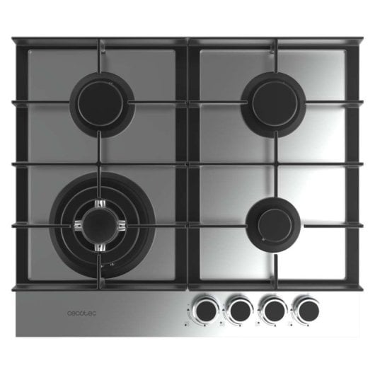 Placa de gas Bolero Squad G 4400F Inox 4 fuegos, 8kW, triple corona WOK, acero inoxidable