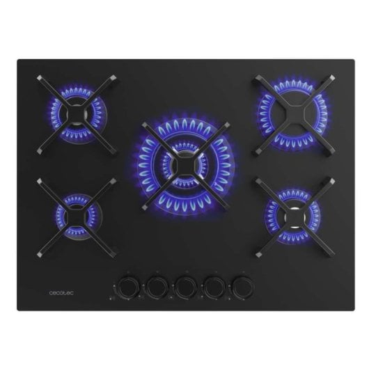 Bolero Squad G 5400S 10.4kW Nano Glass Parrillas Hierro Fundido 5 Fuegos Triple Corona WOK