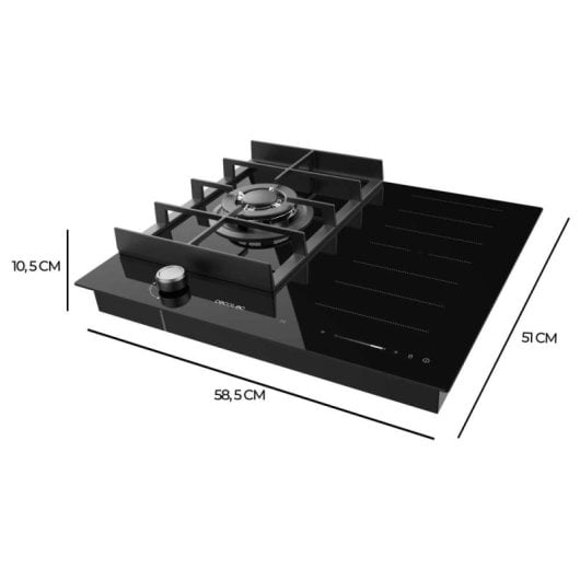 Híbrida Bolero Squad GI 3500 Hybrid FullFlex Inducción 3500W Gas Wok 3,4kW 9 velocidades Cristal Negro