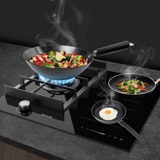 Plaque hybride Cecotec Bolero Squad GI 3500 Hybrid FullFlex 3500W induction 3,4kW Wok 9 vitesses verre noir