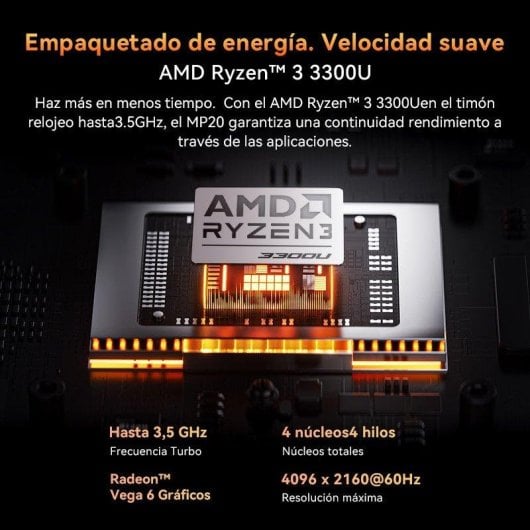 Blackview MP20 Mini PC AMD Ryzen 3 3300U 8 GB+256 GB SSD Windows 11 Pro Negro