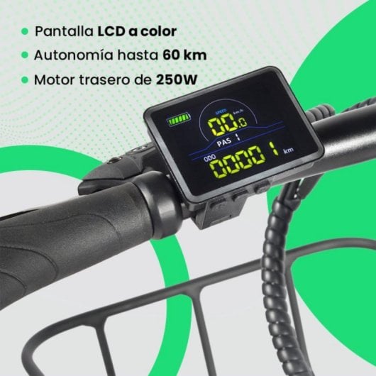 Bicicleta eléctrica YOUIN Dallas BK1650 FAT Plegable 250W 52Nm 20" Suspensión Frenos Hidráulicos