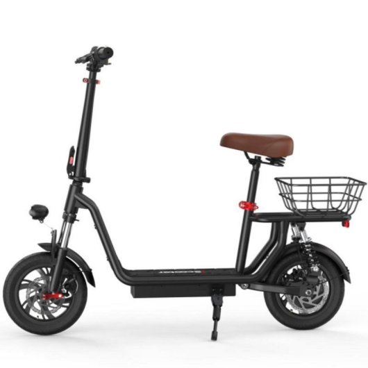 scooter elétrico iScooter i12 500W 36V, autonomia de 35km, suspensão dupla, pneus de 12", assento ajustável