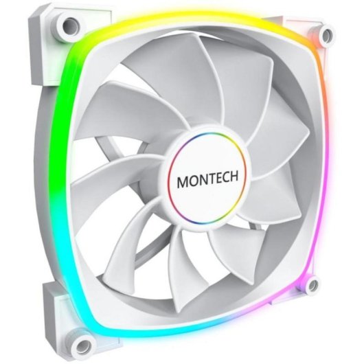 Ventilateur Montech RX140 PWM 14 cm Blanc avec LED RGB