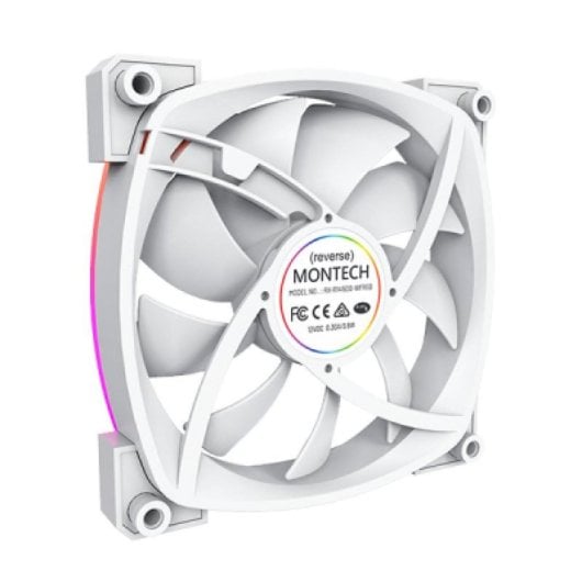 Ventilateur Montech RX140 PWM 14 cm Blanc avec LED RGB