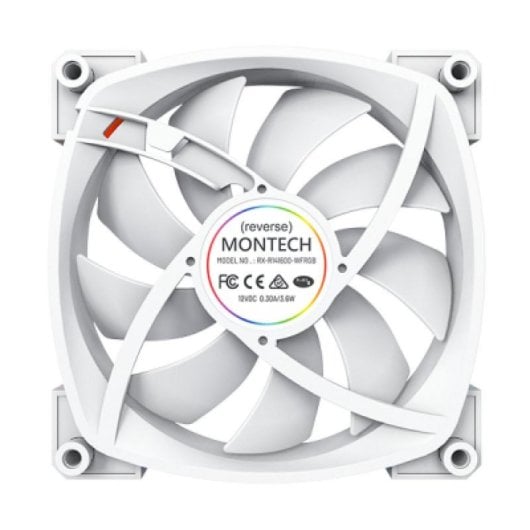 Ventilateur Montech RX140 PWM 14 cm Blanc avec LED RGB