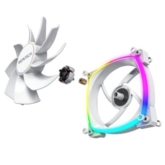Ventilateur Montech RX140 PWM 14 cm Blanc avec LED RGB