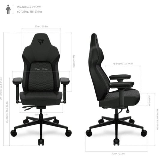 Chaise Gaming CORE Smart Noir/Noir avec Technologie CORE.RDY Ajustable
