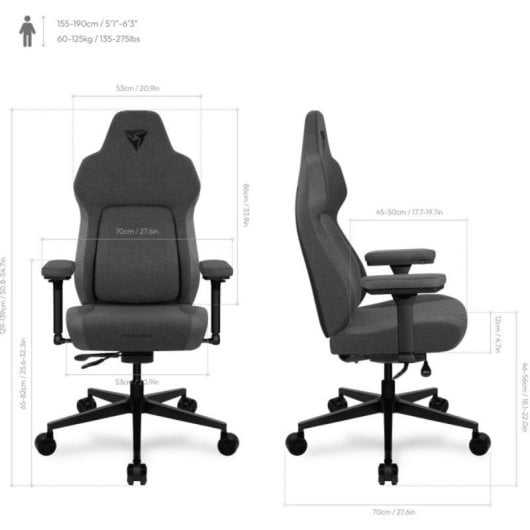 Chaise Gaming CORE Smart Gris/Gris Réglable Ergonomique avec Technologie CORE.RDY