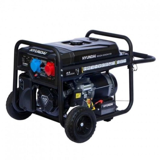 Generador Gasolina Hyundai Arranque Eléctrico Ruedas Macizas 7,7Kw monofásico 10,6kVA trifásico