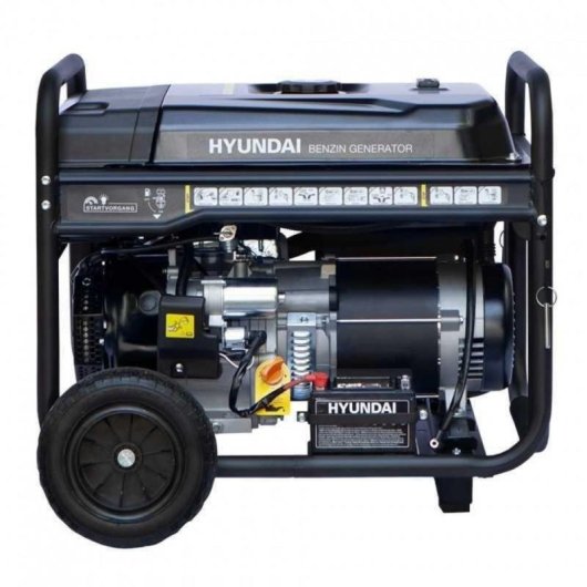 Generador Gasolina Hyundai Arranque Eléctrico Ruedas Macizas 7,7Kw monofásico 10,6kVA trifásico