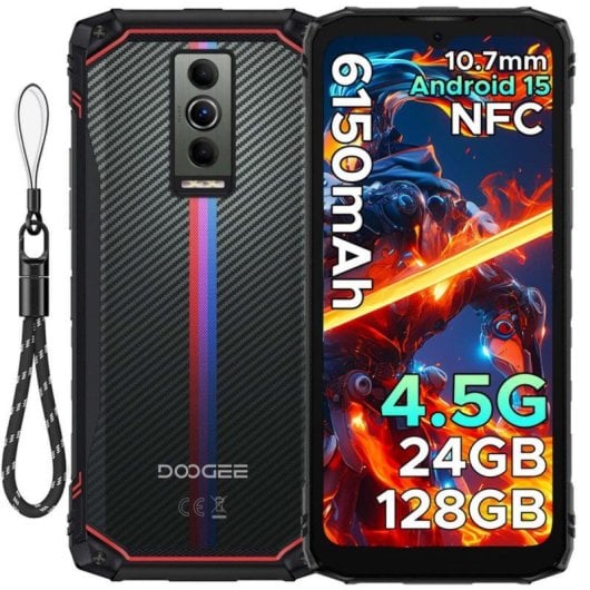 DOOGEE Blade10 Energy Smartphone, 4 GB, 128 GB, Octa-Core, 6,56 Zoll, 6150 mAh, IP68/69K, Android 15, Blau