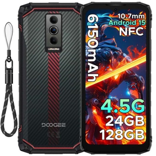 DOOGEE Blade10 Energy Smartphone 4 GB 128 GB Octa-Core 6,56 Zoll 6150 mAh IP68/69K Android 15 Rot